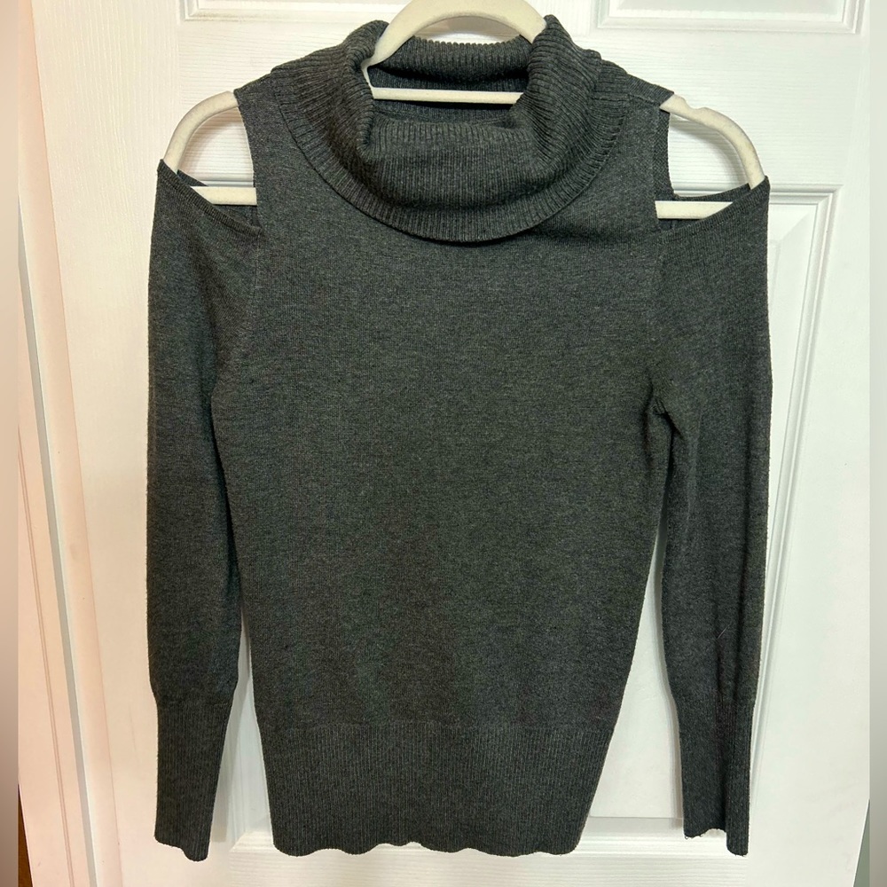 ✨ Kismet Cowl Neck Cold Shoulder Sweater